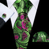 Ensemble élégant de cravates et boutons de manchette en soie à fleurs multiples pour homme, cravate jacquard à fleurs pour mariage, entreprise, fête, événement, Barry.Wang