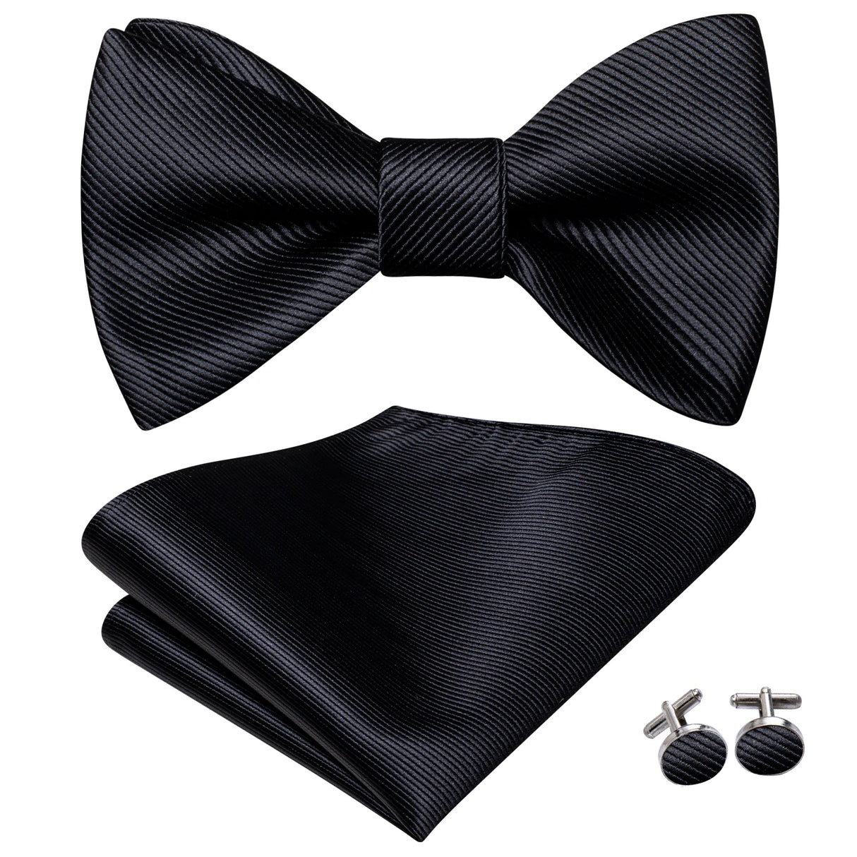 Dropshipping Jacquard Silk Mens Self Bow Tie Hanky Cufflinks Set Male Butterfly Knot Bowtie Wholesale for Male Wedding Business