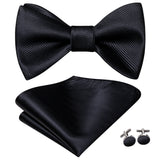 Dropshipping Jacquard Silk Mens Self Bow Tie Hanky Cufflinks Set Male Butterfly Knot Bowtie Wholesale for Male Wedding Business