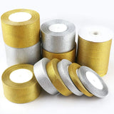 Rouleau de 22 mètres de ruban satiné pailleté doré et argenté, pour décoration de mariage, bricolage, nœuds, cadeaux de Noël
