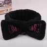 Letter OMG Headbands for Women Girls Bow Wash Face Turban Makeup Elastic Hair Bands Coral Fleece Hair Accessories