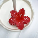 Gradient Frangipani Hair Clip 1PC Plumeria Hairpin Ins Style Ponytail Holder Barrette Sweet Shark Claws Party Hair Accessories