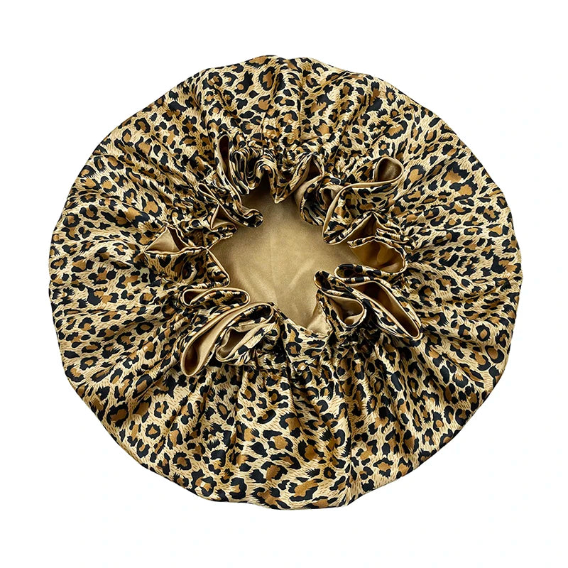 Bonnet de nuit double épaisseur en satin soyeux pour femme, grand bonnet réversible doublé de satin, couvre-chef pour la nuit, accessoires pour cheveux