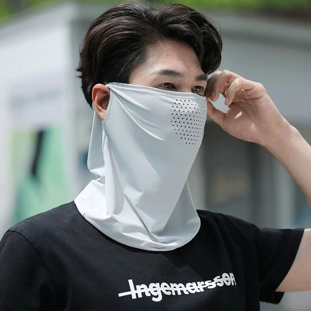 UV Protection Outdoor Neck Wrap Cover Sports Sun Proof Bib Ice Silk Mask Face Cover Neck Wrap Cover Sunscreen Face Scarf