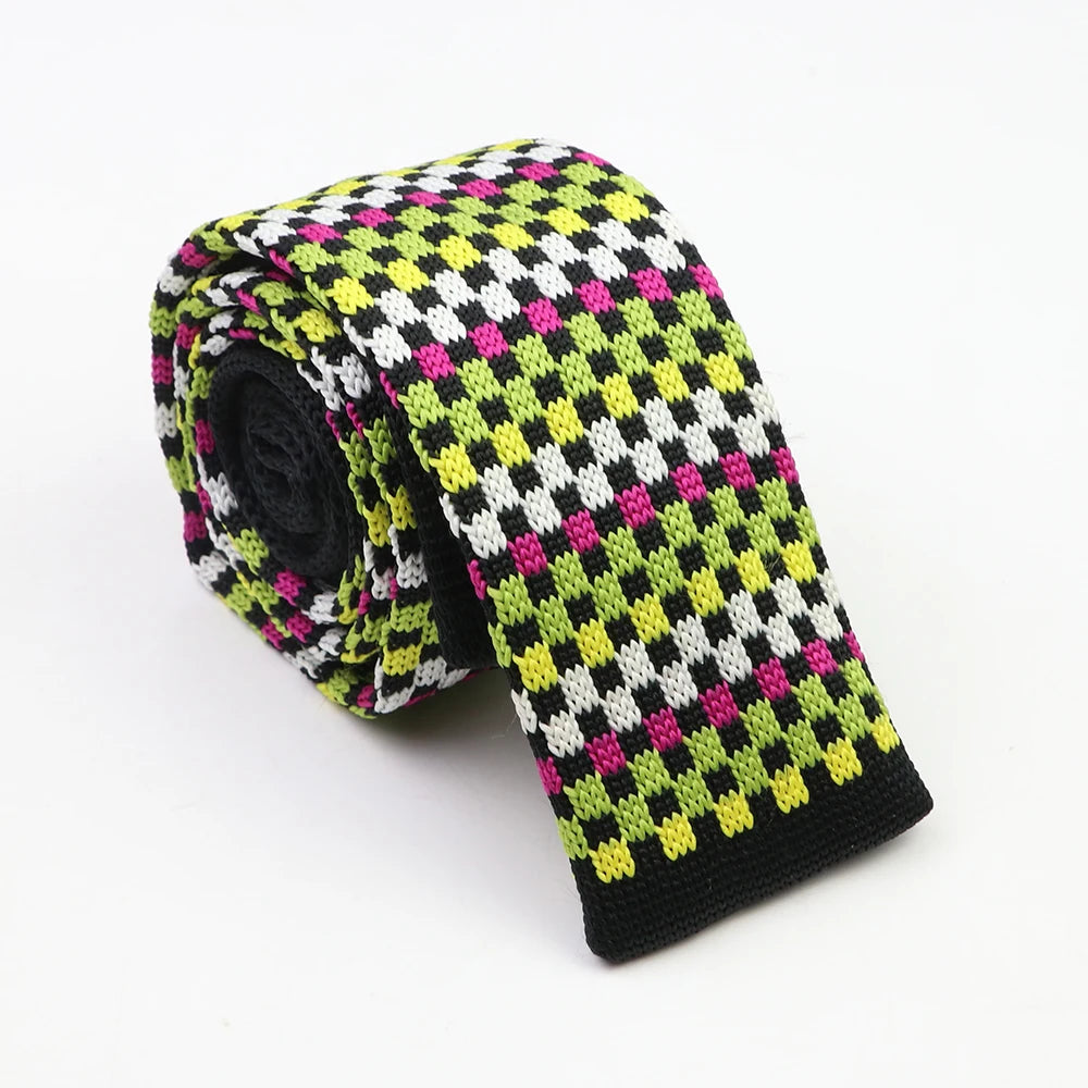 Cravates classiques en tricot pour hommes, cravates décontractées, à pois, à carreaux, pour loisirs, chaudes, pour affaires, mariage, largeur 6 cm