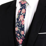 Cravates fines à imprimé floral pour hommes et femmes, en coton, pour garçons et filles, pour costumes, pour fête de mariage, cadeaux pour hommes