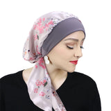Chapeau turban en satin imprimé pour femme, extensible, à larges bords, tendance, pré-noué, enveloppant, décontracté, style pirate