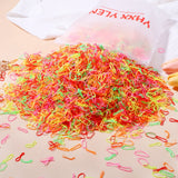 Lot de 1 000 élastiques à cheveux jetables colorés pour filles, accessoires pour cheveux, élastiques pour queue de cheval