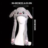 Bonnet mignon pour femme avec oreilles de lapin et peluche, chaud et lumineux, idéal pour l'automne et l'hiver, idéal pour les voyages en plein air ou les activités en plein air.