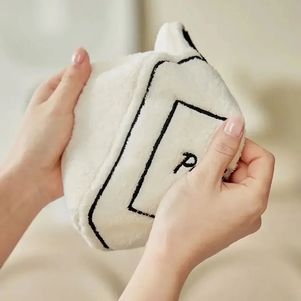 Hanging Hand Towel Home Coral Fleece Hands Towel Kitchen Hanging Washcloth Double-layer Thickened Speed Absorbent Handkerchief