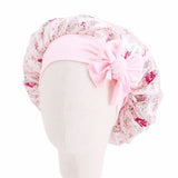 Bonnet de nuit pour enfants et filles, imprimé floral, bonnet de nuit en satin, turban, bonnet de nuit pour enfants, bonnet de soins capillaires, bonnet de nuit