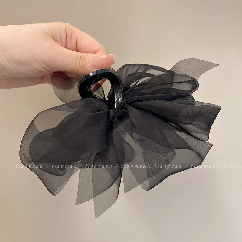 Pince à cheveux en maille pour femme, élégante, en forme de nœud, accessoire pour cheveux, cadeau idéal