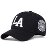 Casquette de baseball unisexe avec lettres brodées LA, ajustable, décontractée, pour le printemps et l'automne, pour l'extérieur, avec protection solaire