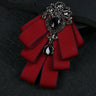 Luxury Black Rhinestone Handmade Bow Tie Men's Wedding Groomsman High-end British Boy Business Suit Shirt Bowtie Set