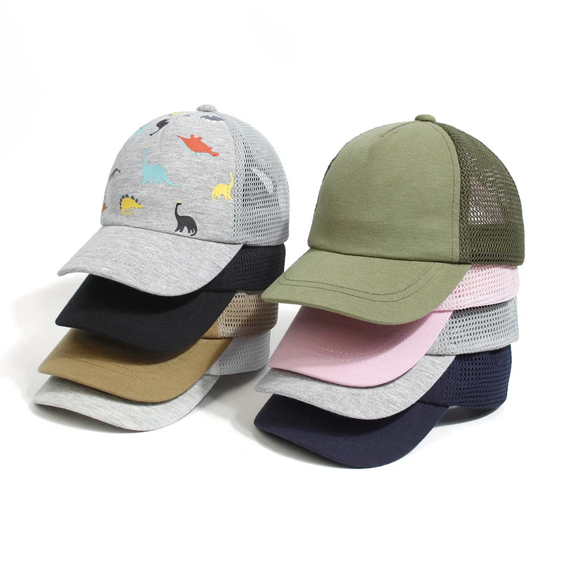 Casquette d'été pour bébé garçon, motif dinosaure, chapeau de soleil pour enfants, accessoires de sport, voyage, casquette de baseball réglable, 0 à 5 ans