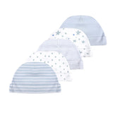 Kiddiezoom 5 Pcs/Lot Fashion Casual Cute 0-6Months Newborn Boy Girl Hats 100%Cotton Soft Infant Caps Baby Accessories