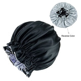 Bonnet de nuit double épaisseur en satin soyeux pour femme, grand bonnet réversible doublé de satin, couvre-chef pour la nuit, accessoires pour cheveux