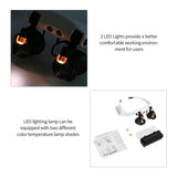 3X 4X 5X 6X 7X 10X 15X Magnifier Glasses 6 Lens Loupe Eyewear Magnifier With Led Lights Headband Lamp Led Magnifying Glasses
