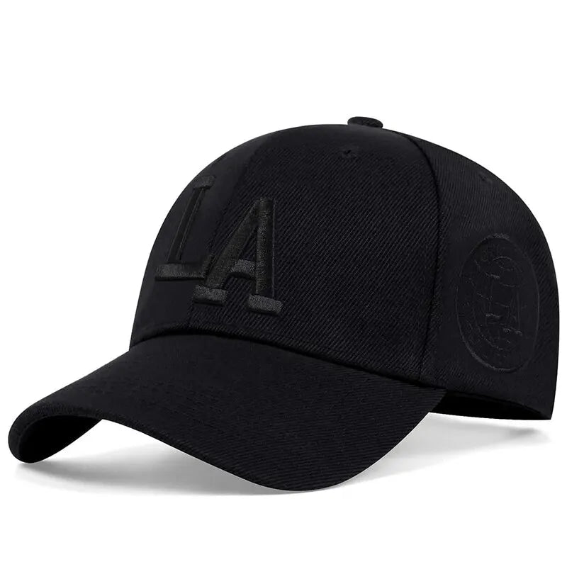 Casquette de baseball unisexe avec lettres brodées LA, ajustable, décontractée, pour le printemps et l'automne, pour l'extérieur, avec protection solaire