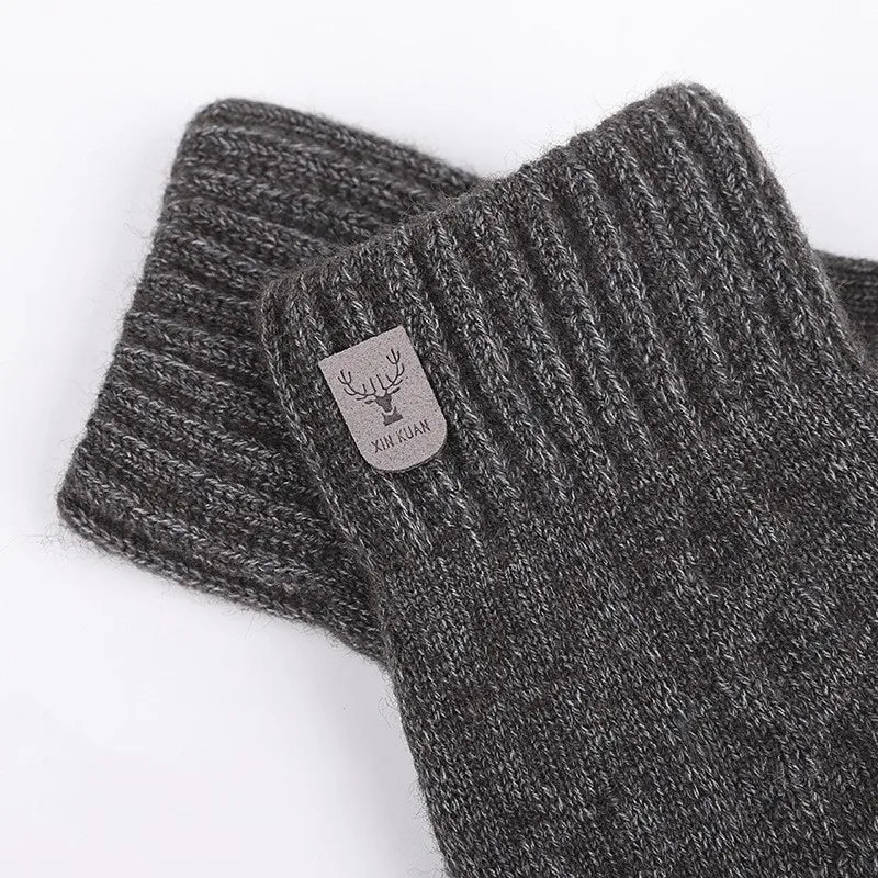 Gants chauds pour hommes 2023, nouveaux gants d'hiver à écran tactile et gants en polaire, gants tricotés en laine chaude et froide