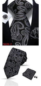 Cravate homme Paisley Jacquard tissé 8 cm formelle affaires mariage cravate poche carré ensemble costume cravate haute qualité fait main Gravata