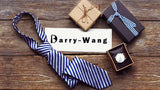 Barry.Wang Nouveauté Soie Hommes Cravate Mouchoir Boutons de Manchette Ensemble Jacquard Animal Dinosaure Chauve-Souris Gravat Cravate Pour Homme Mariage Affaires