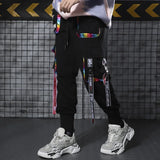 2023 Hip Hop Joggers Männer Brief Bänder Cargo Hosen Taschen Track Taktische Casual Techwear Männlichen Hosen Jogginghose Streetwear