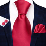 Cravate de mariage en soie unie bleu clair Hi-Tie pour homme, design tendance, boutons de manchette élégants, pour affaires, fête, livraison directe