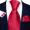 Cravate de mariage en soie unie bleu clair Hi-Tie pour homme, design tendance, boutons de manchette élégants, pour affaires, fête, livraison directe