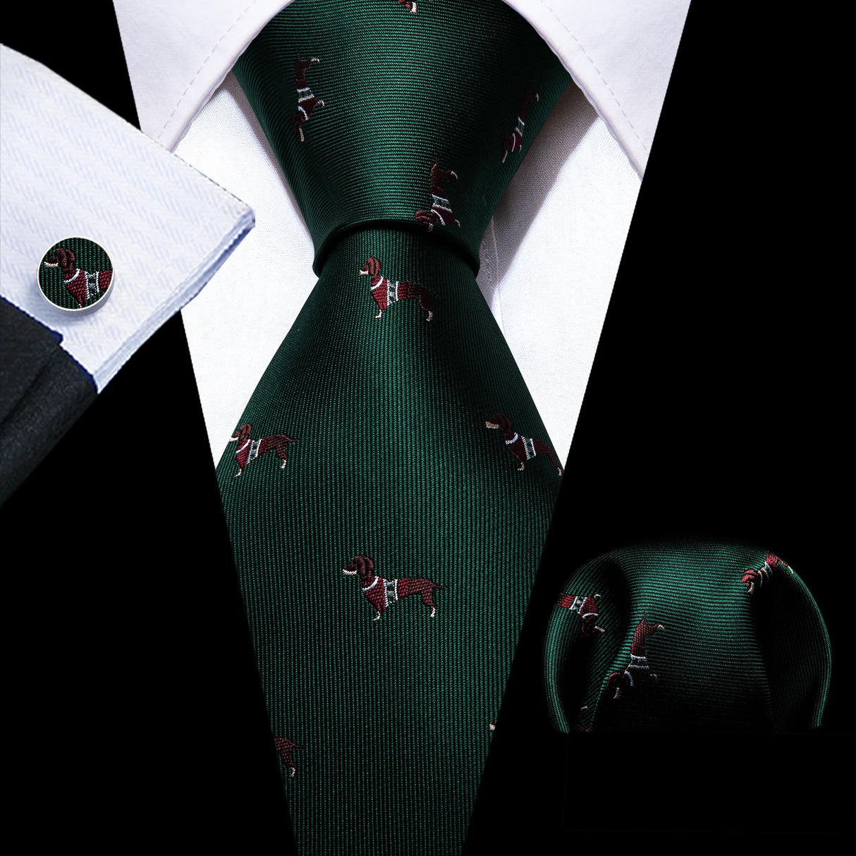 Ensemble de cravates pour homme, motif dinosaure, bleu marine et doré, 8,5 cm, en soie, idéal pour un mariage, FA-5191