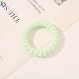 High Elasticity Telephone Coil Hairbands Women Spiral Hair Ties Girls Hair Rings Rope Solid Color Hair Accessories Gum Scrunchy