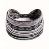1 Pcs European American Women'S Bohemian Style Elastic Headscarf Fashionable Breathable Cotton Wide Brimmed Hair Accessories