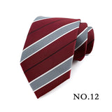 Cravate pour homme 8 cm, motif rayé, jacquard tissé, cravate Ascot, pour homme, pour fête de mariage