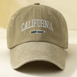 Fashionable Versatile Washed Letters Solid Color Embroidered Baseball Cap For Men Wide Brimmed Casual Sports Cap For Women