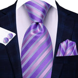 Cravates pour hommes 2023, nouvelle mode pour hommes, 8,5 cm, pochette, boutons de manchette, accessoires de mariage, créateur de cravates Hi-Tie, vente en gros