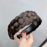 Wig Braided Headbands for Women Fishbone Wide Twist Hairbands Handmade Head Hoop Hair Bands Styling Headwear Accessories Gift
