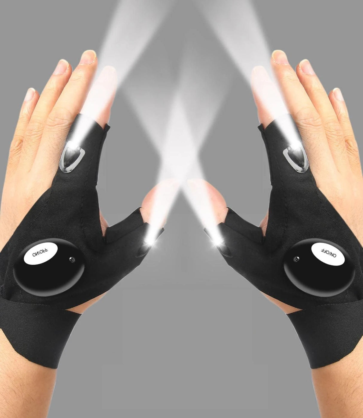 Guantes de caza al aire libre con iluminación luminosa de medio dedo y luces para conducción nocturna, mantenimiento de vehículos de caza, guantes de iluminación