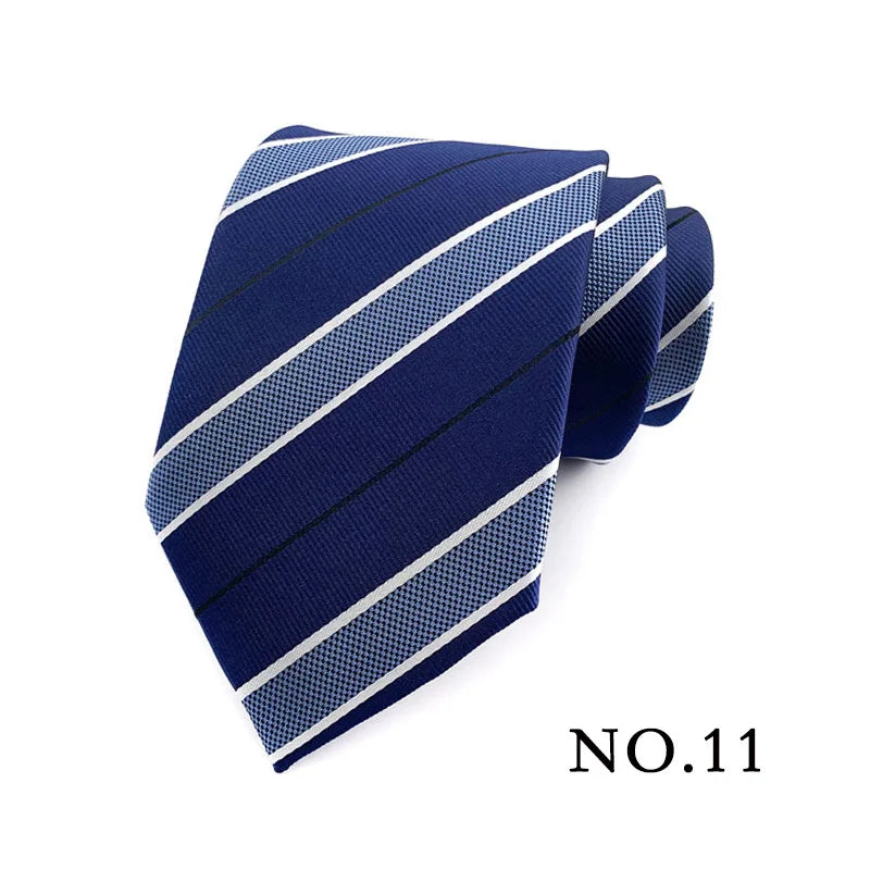 Cravate pour homme 8 cm, motif rayé, jacquard tissé, cravate Ascot, pour homme, pour fête de mariage