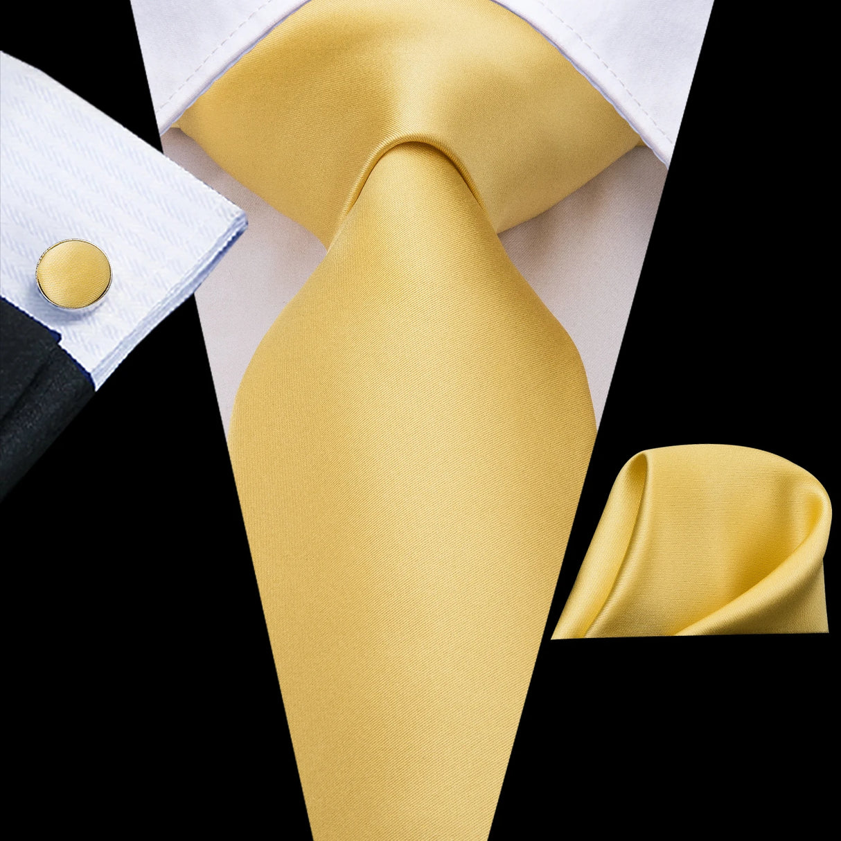Cravate de mariage en soie unie bleu clair Hi-Tie pour homme, design tendance, boutons de manchette élégants, pour affaires, fête, livraison directe