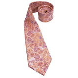 Cravate de mariage en soie à motif cachemire orange et argent pour homme, style créateur, avec boutons de manchette, style tendance, pour soirées d'affaires, livraison directe