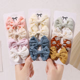 4Pcs/Set Sweet Hair Bows Hair Clip Children Lovely Bowknot Hair Pins for Baby Girls Hair Accessories Print Hollow Hairgripe Gift