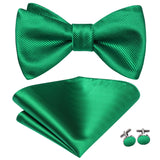 Dropshipping Jacquard Silk Mens Self Bow Tie Hanky Cufflinks Set Male Butterfly Knot Bowtie Wholesale for Male Wedding Business