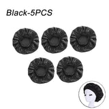 New Women's Satin Solid Wide-brimmed Sleeping Hat Unisex Head Wrap Elastic Band Cap Hair Care Bonnet Night Hat bonnet de nuit