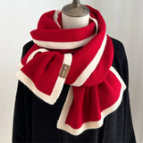Fashion Solid Warm Cashmere Scarf for Women Winter Design Knitted Neckercheif Thick Woolen Yarn Shawl Neck Wrap Bufandas Muffler