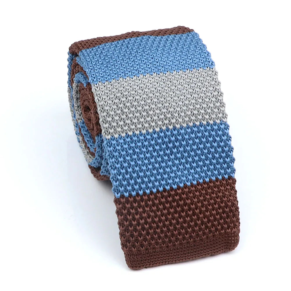 Cravate en tricot pour homme, tendance, fine, rayée, tissée, tricotée, colorée, chaude, design, idée cadeau