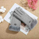 New Fashion Gloves Autumn Winter Cute Furry Warm Mitts Full Finger Mittens Women Outdoor Sport Female Gloves Screen