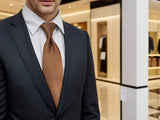 Cravates classiques jaunes et marron pour hommes, tenue de soirée, mariage, école, livraison directe