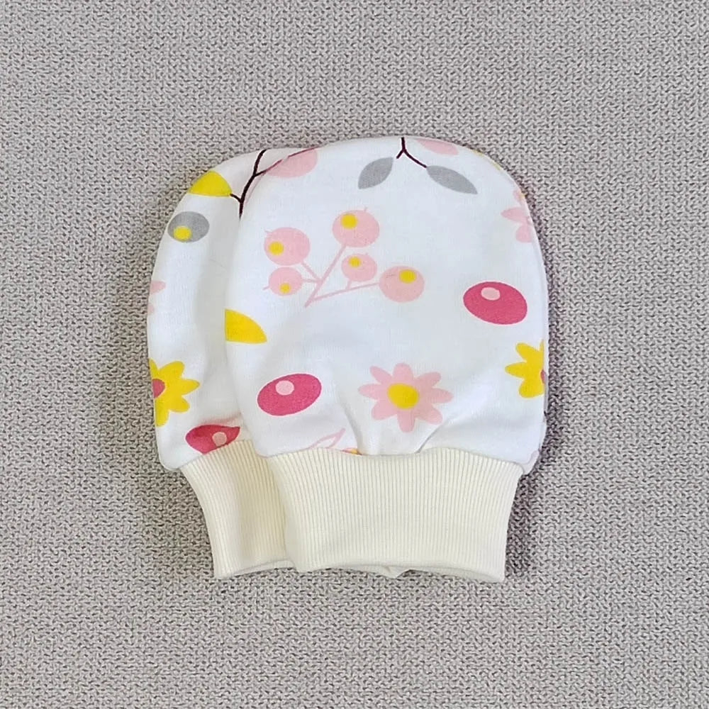 Lot de 5 paires de gants pour nouveau-né, moufles anti-rayures, en coton, unisexes, pour garçons et filles, de 0 à 3 mois