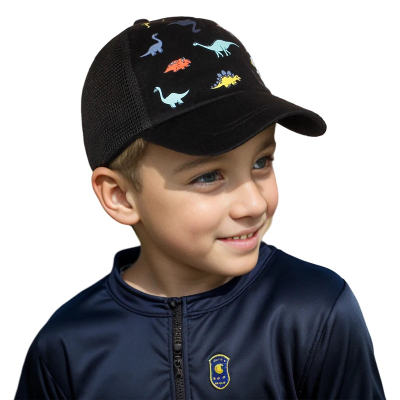 Casquette d'été pour bébé garçon, motif dinosaure, chapeau de soleil pour enfants, accessoires de sport, voyage, casquette de baseball réglable, 0 à 5 ans