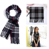 Châle d'hiver chaud à carreaux de style britannique pour femmes et hommes, écharpe de luxe, long châle chaud à pompons, couverture pashmina, accessoires, cadeau pour ami